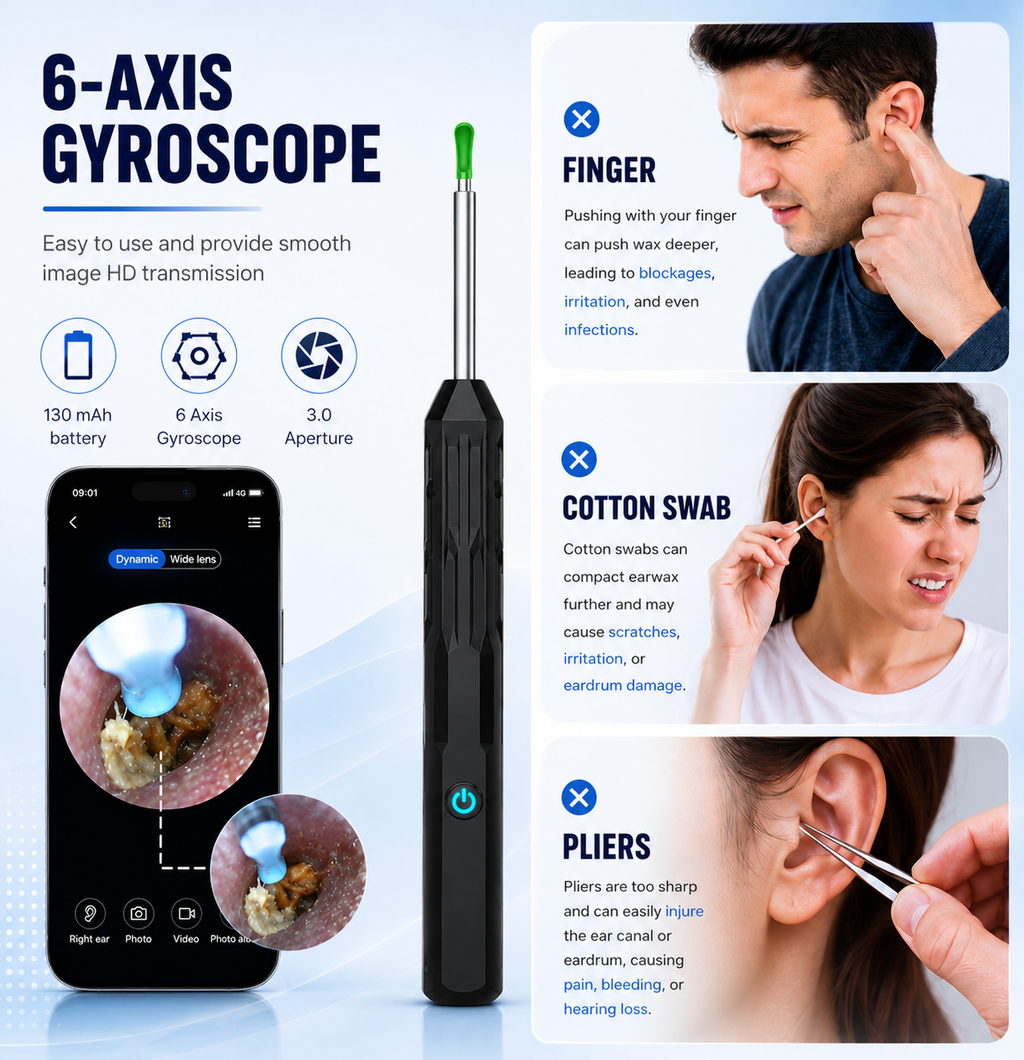 ClearEar™ Pro Hygiene ( 6 Led's & camera ear wax remover tool)